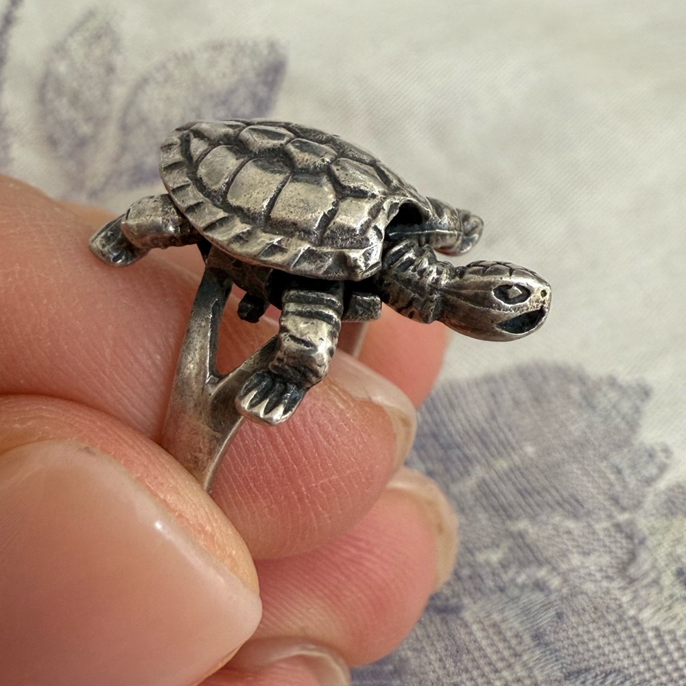 925 Silver Turtle Ring - image 3